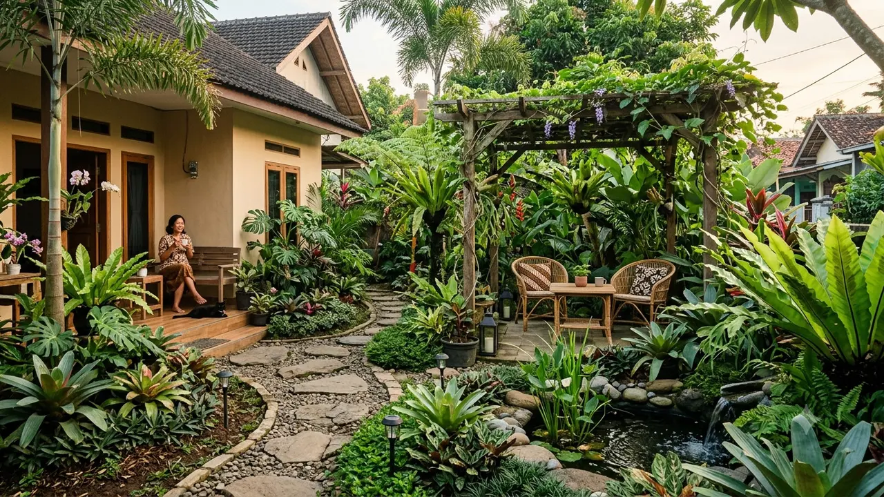 Inspirasi Taman Rumah dengan Nuansa Hutan Tropis sebagai Solusi Halaman Asri dan Estetik