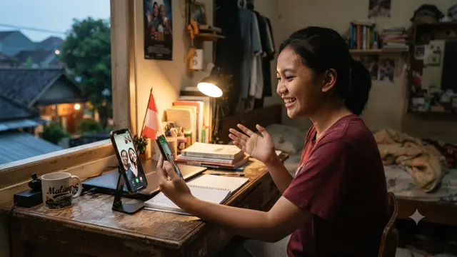Anak menelepon orang tua