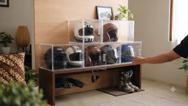 Tempat Menyimpan Helm di Rumah