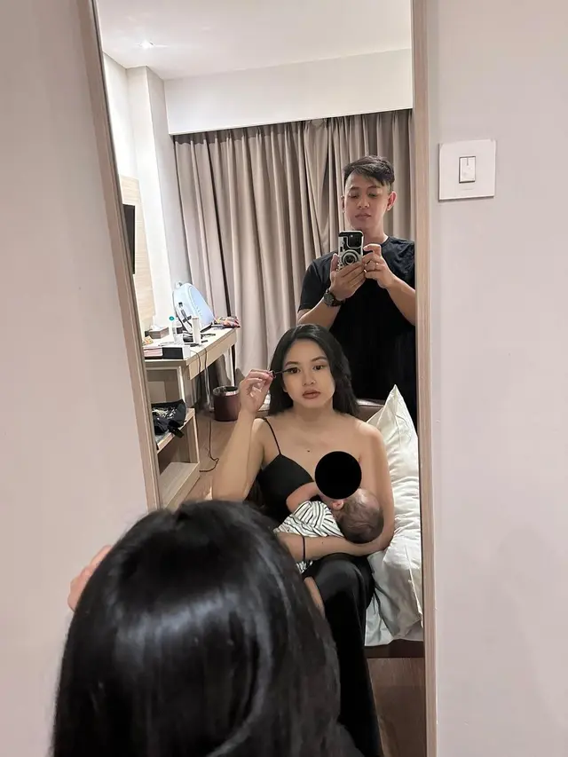 6 Potret Adinda Azani Momong Anak, Pasang Spinner di Dahi Agar Tak Rewel