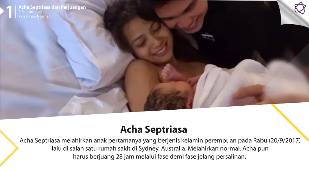 Acha Septriasa dan Perjuangan 5 Selebriti Lalui Persalinan Normal. (Foto: Instagram/septriasaacha, Desain: Nurman Abdul Hakim/Bintang.com)