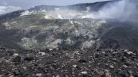 Penampakan Kawah Gunung Slamet, Jumat (9/8/2019) pukul 13.30 WIB. (Foto: Liputan6.com/Perhutani/Muhamad Ridlo)