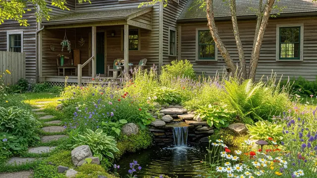 Desain Halaman Belakang Rumah dengan Konsep Rustic Alami