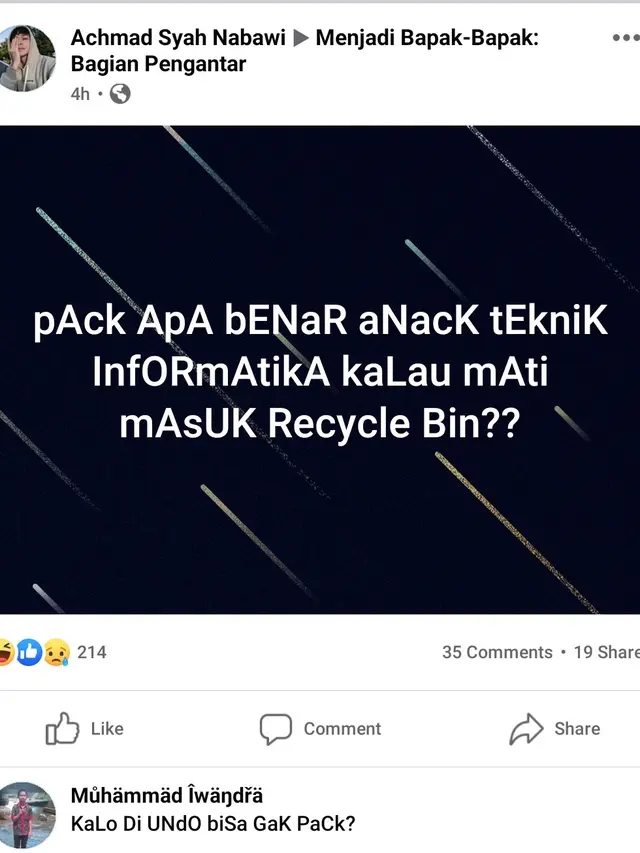 7 Pertanyaan Receh Bapak-Bapak di Media Sosial Ini Kocak, Bikin Kesal
