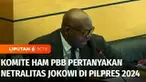 Netralitas Presiden Jokowi dalam Pemilu 2024 jadi sorotan dalam Sidang Komite Hak Asasi Manusia PBB di Jenewa, Swiss. Salah satu anggota Komite HAM PBB melontarkan pertanyaan itu kepada perwakilan Indonesia yang hadir.