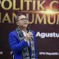 Ketua Umum Partai Amanat Nasional (PAN) Zulkifli Hasan memberikan sambutan saat Pendaftaran Partai Politik Calon Peserta Pemilu tahun 2024 di Gedung KPU, Jakarta, Rabu (10/8/2022). KPU menerima berkas dari 4 partai politik yang mendaftar sebagai calon peserta Pemilu 2024 di hari kesepuluh pendaftaran. (Liputan6.com/Faizal Fanani)