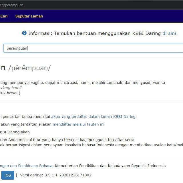 Frasa Perempuan Di Kbbi Dikritik Ini Poinnya News Liputan6 Com
