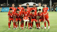 Starting XI Timnas Indonesia U-17, saat menghadapi China dalam laga pertama Grup B Piala Asia U-17 2026 di Lapangan A King Abdullah Sports City Training Stadium, Jeddah, Selasa (5/5/2026). (Dok. PSSI)