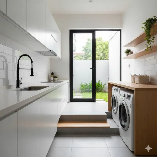 Model Dapur Rumah Kombinasi  Ruang Laundry