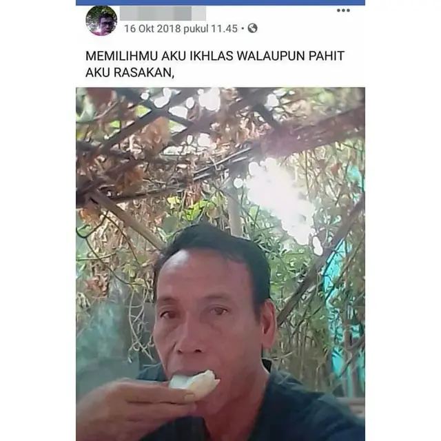 6 Status Facebook Bapak Ini 'Budak Cinta' Banget, Bikin Senyum Tipis