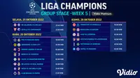 Jadwal Lengkap Liga Champions Pekan 5 Live Vidio 25-27 Oktober : Ada Big Match Barcelona Vs Bayern Munchen