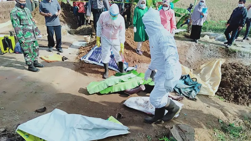 Warga menemukan jasad pemuda tertelungkup di dalam sumur batu bata di Purbalingga. (Foto: Liputan6.com/Istimewa/Rudal Afgani)