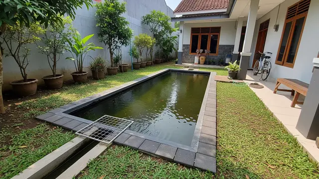 Desain Kolam Ikan Air Tawar yang Mudah Dikuras dan Praktis untuk Rumah Subsidi Model Kolam Tanam dalam Tanah