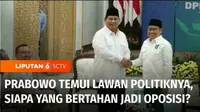 Setelah ditetapkan menjadi Presiden dan Wakil Presiden, pasangan Prabowo-Gibran langsung menemui Presiden Jokowi dan sejumlah lawan, saat kontestasi Pilpres 2024. Lalu timbul pertanyaan, siapakah yang akan bertahan jadi oposisi ? Berikut pembahasan l...