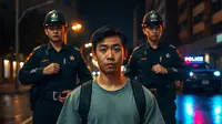 mimpi di tangkap polisi ©Ilustrasi dibuat AI