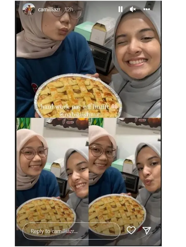 6 Potret Nabila Ishma dan Zara Kenang Ultah Eril, Bikin Apple Pie Bareng