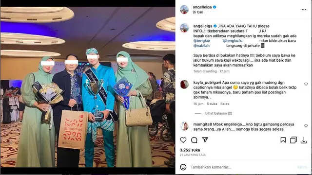 Angel Lelga Minta Bantuan Warganet Cari Satu Kelurga yang Diduga Telah Melakukan Penipuan Terhadapnya
