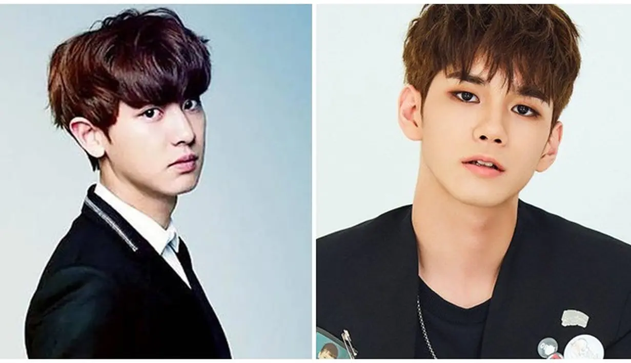 Sama-sama punya lesung pipi dan gayanya yang cool membuat Chanyeol EXO dan Guanlin Wanna One terlihat seperti kakak adik. (Foto: Bintang Pictures)