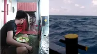 Santai makan liat laut di kapal (Sumber: Instagram/kenakalanhqq)