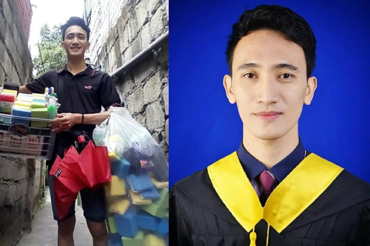 Salut, Penjual Spons Cuci Piring Ini Sukses Menyandang Gelar Sarjana