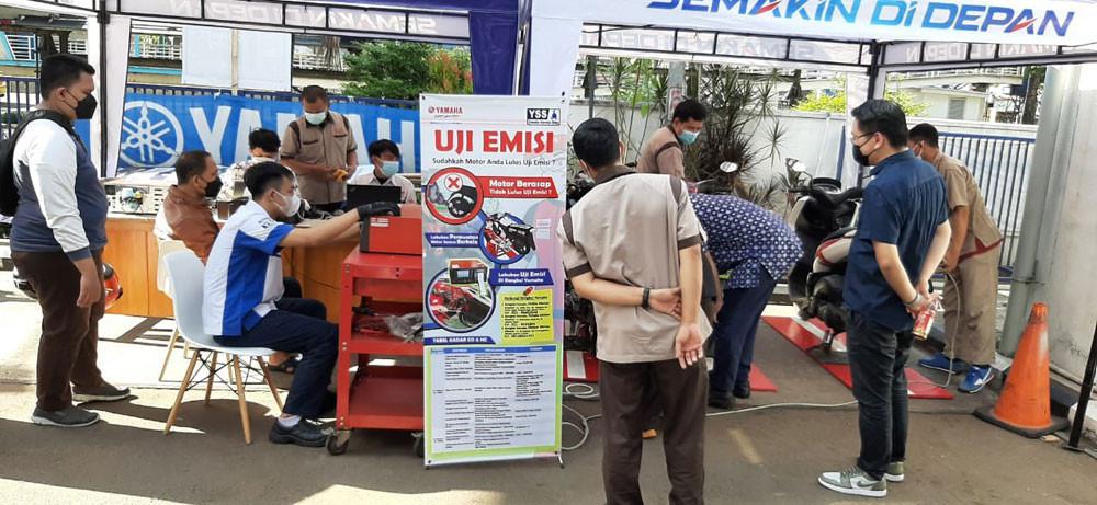 Uji emisi di dealer Yamaha (Istimewa)
