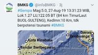 gempa terkini gorontalo
