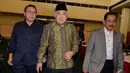 Zulkifli Hasan dan Din Syamsuddin saat menghadiri acara Halaqah Kebangsaan, Jakarta, Selasa (23/12/2014). (Liputan6.com /Andrian M Tunay)