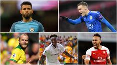 Tiga gol yang dicetak Jamie Vardy saat melawan Southampton membuatnya melesat ke posisi pertama sebagai pencetak gol terbanyak Premier League 2019. Berikut ini para top scorer sementara di Liga Inggris. (Foto Kolase AP, AFP dan EPA)