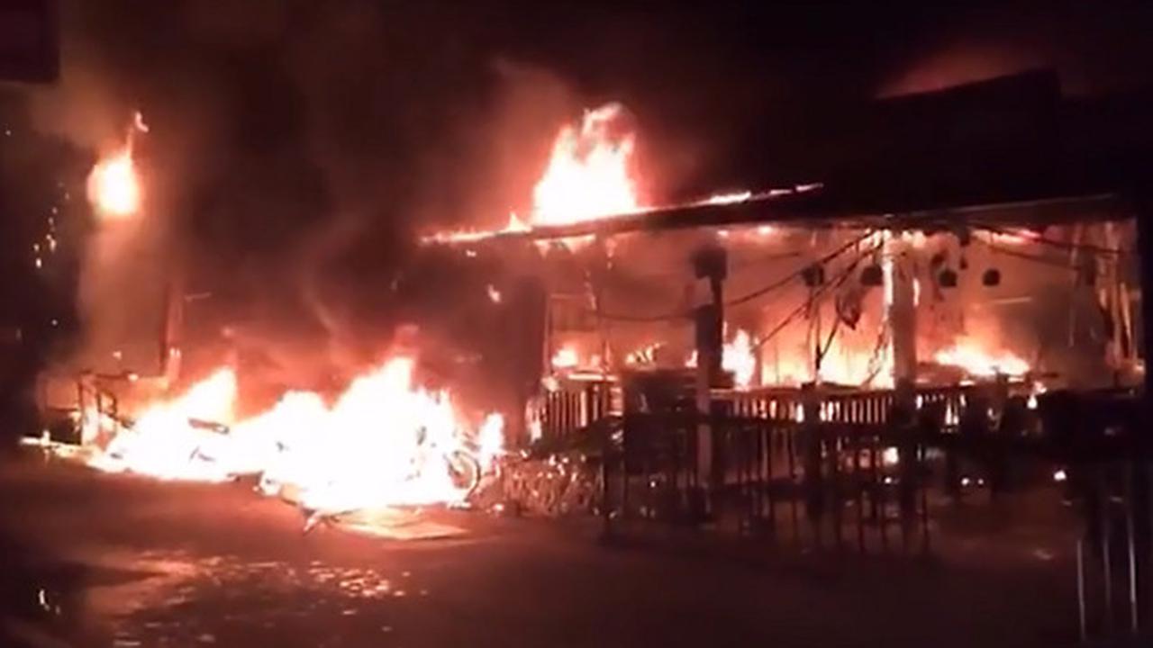 Kebakaran di lokasi hiburan malam di Pattaya, Thailand. (Screengrab Video)