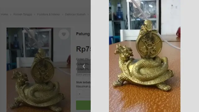 Patung kura-kura berlilit ular