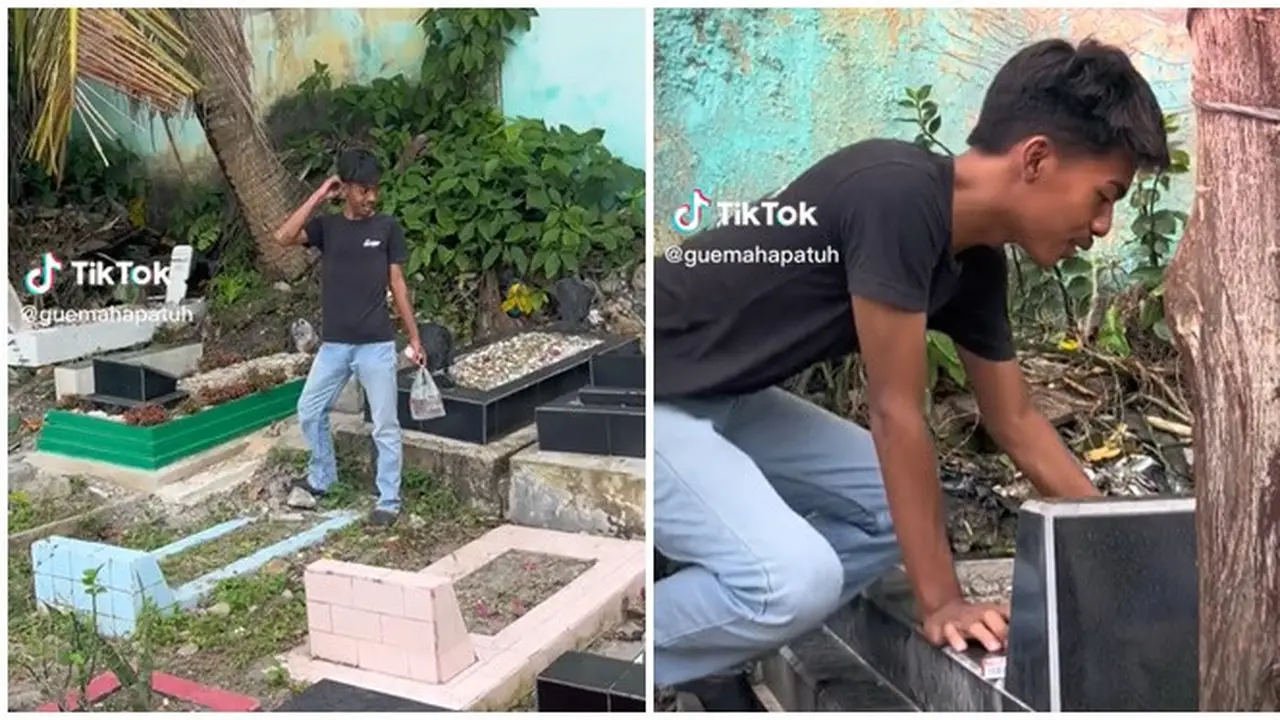 Niat Ziarah, Momen Pemuda Lupa Makam Ayahnya Sesampainya di Pemakaman Ini Kocak