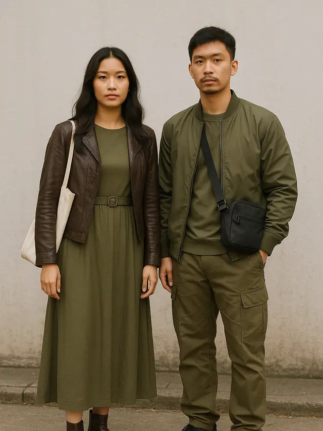 Paduan Earth Tone Outfit untuk Pria dan Wanita di Tahun 2025 (Foto: Rizka Nur Laily via ChatGPT)