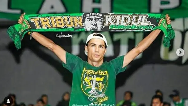 6 Editan Foto Jika Cristiano Ronaldo Jadi Pemain dan Suporter Persebaya Ini Kocak