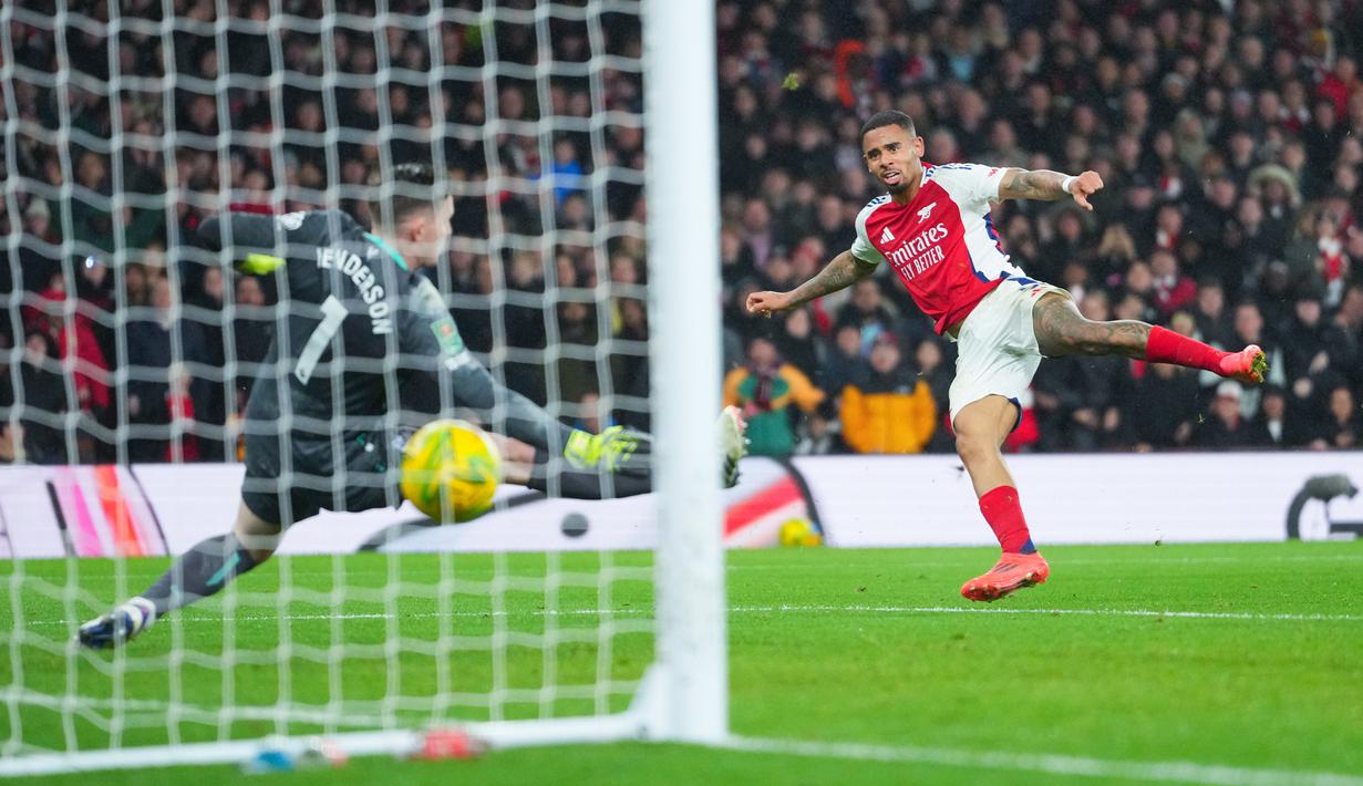 Sebelumnya, ia juga mencetak hattrick di pertandingan Carabao Cup melawan tim yang sama. Total lima gol telah ia cetak dalam sepekan terakhir. (AP Photo/Kirsty Wigglesworth)