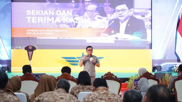 Gubernur Lemhannas Ace Hasan Syadzily saat menghadiri acara Jatim Retreat 2025, yang berlangsung di Kota Batu, Jawa Timur, Sabtu (26/4/2025). (Foto: Lemhanas)