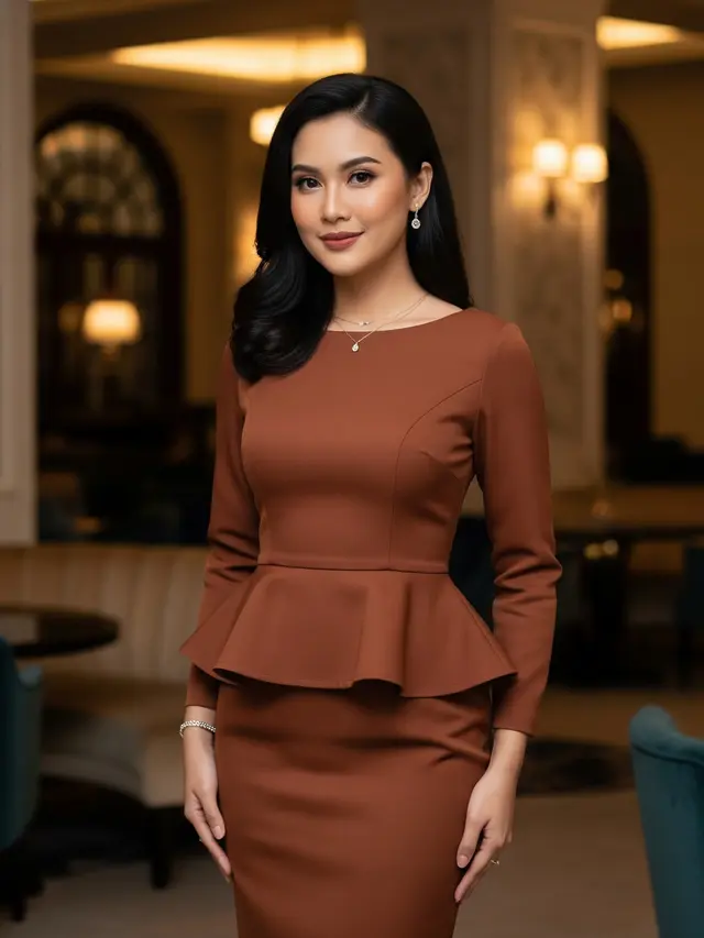 Model Dress Coklat Mahogany yang Elegan