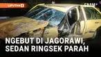 Diduga akibat aksi kebut-kebutan, kecelakaan lalu lintas terjadi di ruas Tol Jagorawi, Jakarta Timur, pada Jumat dini hari. Insiden ini melibatkan sebuah sedan mewah yang ringsek parah setelah menabrak truk pengangkut batu split.