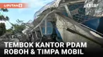Diterjang Banjir Bandang, Tembok Kantor PDAM Purbalingga Roboh dan Timpa 5 Mobil Dinas