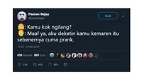 Curhatan Netizen Soal 'Kamu Kok Ngilang' Ini Berujung Bikin Emosi (sumber:Twitter/@jayakabajay)