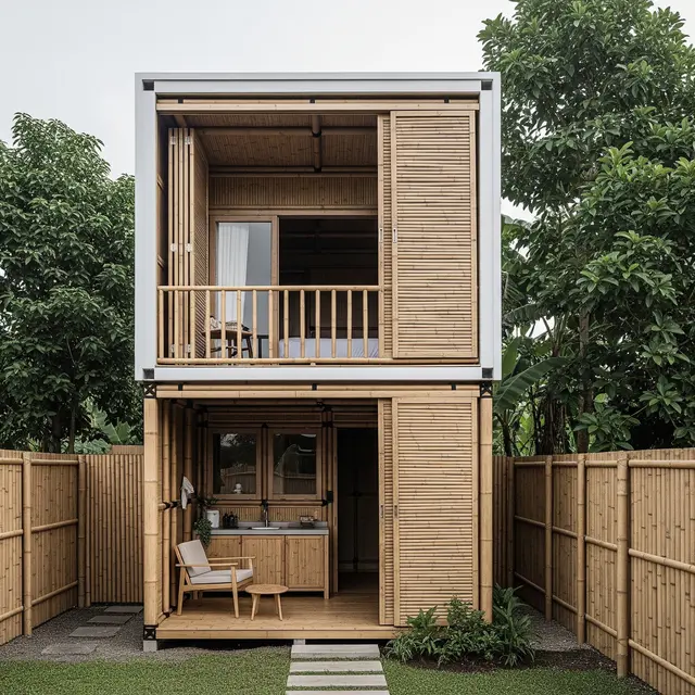 Desain Rumah Rp50 Juta Pakai Bambu Modern