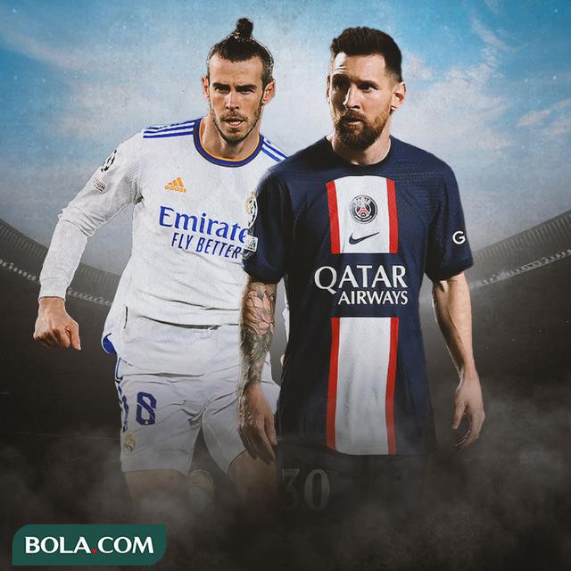 Ilustrasi - Gareth Bale Real Madrid dan Lionel Messi PSG