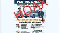 Cek Fakta: Hoaks Polri Bakal Razia Pajak Kendaraan ke Rumah Warga Mulai September 2026