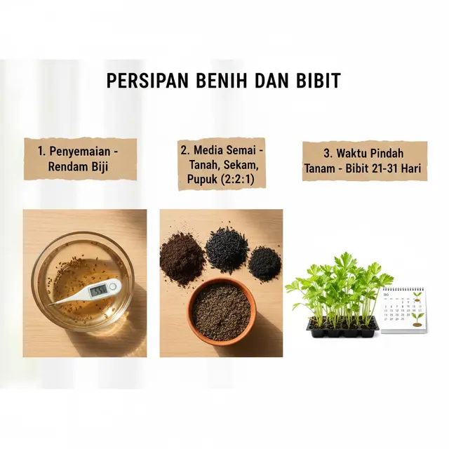 Persiapan benih seledri (Gemini AI)