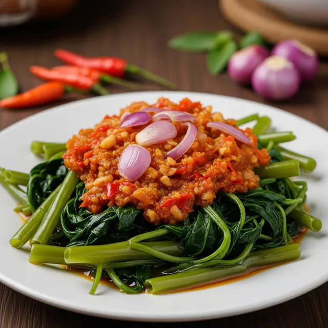 Smabal kangkung pedas gurih (Image by Gemini AI)