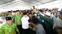 Erick Thohir menghadiri silaturami akbar pengurus dan kader NU se-Sumatera Utara dalam rangka 1 Abad NU di Pesanten Musthafawiyah, Mandailing Natal, Sumatera Utara, Kamis (18/5/2023). (Foto: istimewa)
