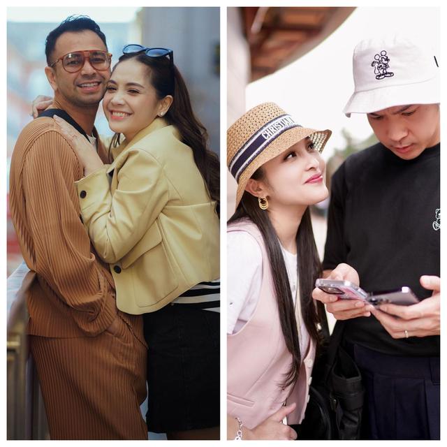 Potret Gaya Liburan Sandra-Harvey dan Raffi-Nagita