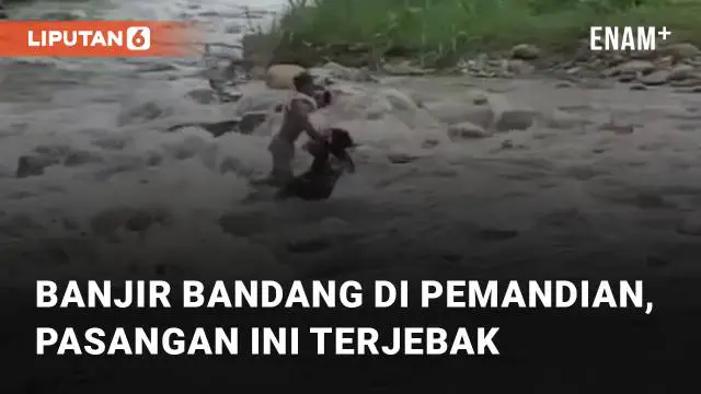 Banjir bandang menimpa Pemandian Sibiru Biru, Deli Serdang, Sumatera Utara. Video viral ini menangkap kejadian pasangan yang terjebak dalam banjir