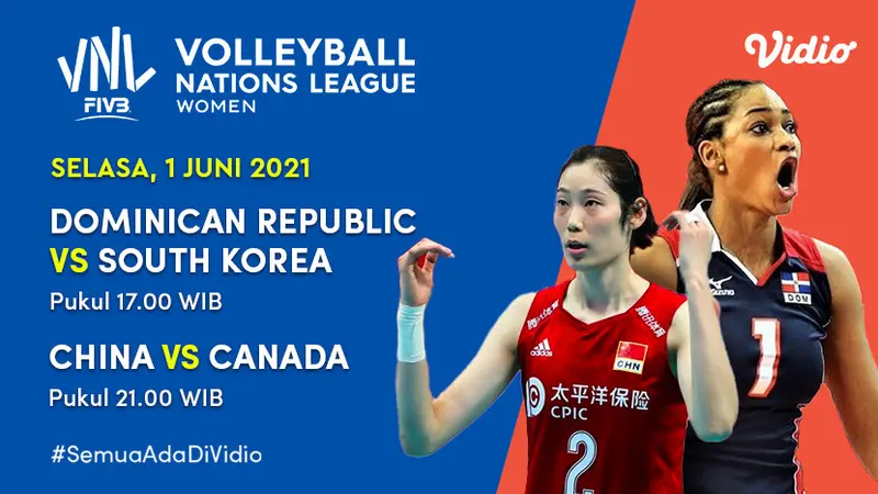 Streaming Big Match Volleyball Nations League 2021 di Vidio