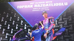 Toprak merasa sangat bersyukur mendapatkan dukungan moral tambahan menjelang debutnya di MotoGP pada musim 2026. (Bola.com/M Iqbal Ichsan)