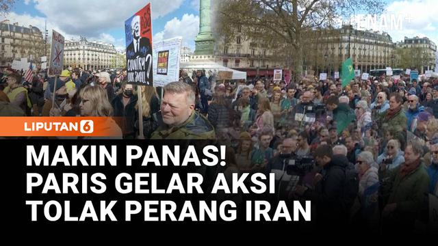 Ratusan orang, mayoritas warga Amerika di Prancis, menggelar aksi “No Kings” di Paris sebagai bagian dari gelombang protes global terhadap Presiden Donald Trump.